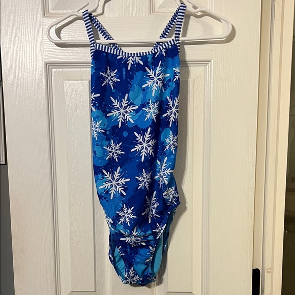 Dolfin Blue and White Snowflake Swimsuit size 34 - Picture 1 of 2